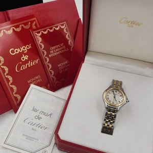 OROLOGIO CARTIER COUGAR 187906 ORO GIALLO 18k e acciaio inox nuovo batteria scatola documenti - Foto 1 di 19
