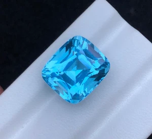 17.02 CT Cut Beautiful Swiss Topaz Cushion shape loose gemstone from Africa. - Picture 1 of 9
