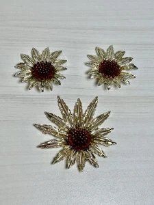 Vintage 1961 Sarah Coventry "STARBURST " Brooch & Earrings Set - Picture 1 of 11