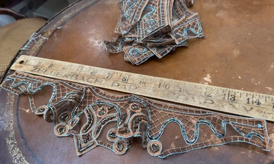 Cuello bordado volante 14" madera vidrio cuentas 1 pieza 5$OFERTAS Foto 1 de 4