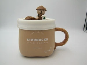 Taza de cerámica Starbucks 2022 China Coffee Bean Gunnysack en forma de 12 oz con tapa - Imagen 1 de 9