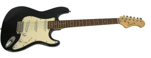 Elevation Black Electric Guitar with White Pickguard and Maple Neck - Picture 1 of 11