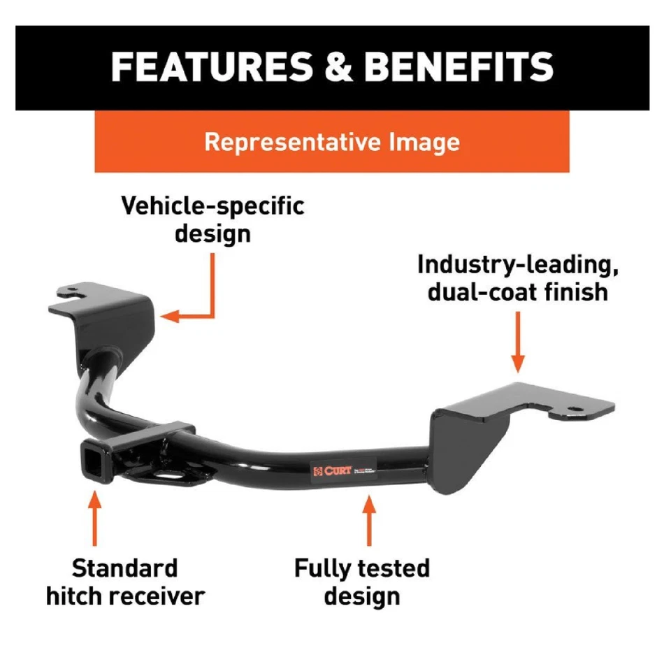 Curt Class 1 Carbon Steel Black Powdder-Coated Trailer Hitch for Honda Fit 11406 - Изображение 1 из 4