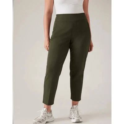 Athleta Endless High Rise Pants Size 14 Petite Green Athleisure Casual Utility - Image 1 of 4