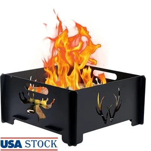 Griglia falò in ferro da stiro pieghevole staccabile campeggio esterno cortile uso - Foto 1 di 8