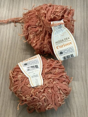 2 Skeins Moda Dea Curios Lapis Novelty Yarn Made In Italy Color “Clay” Bulky 5 - Image 1 of 4