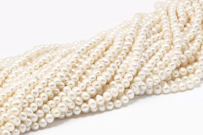Süßwasser Perlen 5/5,5/6/7mm Süßwasserperlen Zuchtperlen Strang, P-100 - Bild 1 von 4