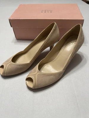 Tacones Alex Marie Peep-Toe Talla 8 Beige Rubor/Gamuza Bronceada Foto 1 de 4