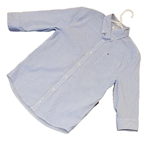Camicia Crown & Ivy bambino blu a righe bianche con bottoni bambina junior taglia XL - Foto 1 di 7