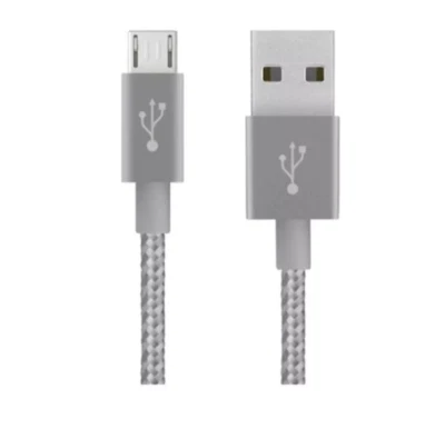 Belkin Mixit 10-Foot Premium Braided Micro USB Cable Silver Grey - Image 1 of 2