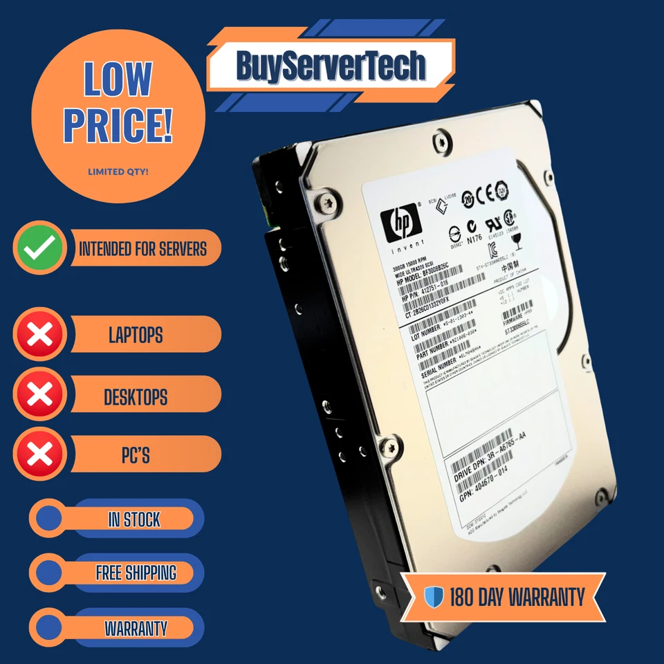 HP 412751-016 300GB 15K U320 HDD  411089-B22 411261-001 3R-A6765-AA | Warranty - Image 1 of 4