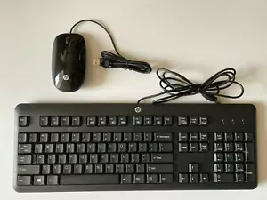 HP kabelgebundene schwarze USB-Tastatur, SK-2025 & kabelgebundene USB-Maus mit optischem Sensor, Kombi-Angebot - Bild 1 von 5