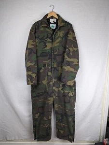 Vintage Insulated Liberty Coveralls Brown Green Camouflage X-Large 46-48 USA - Picture 1 of 15