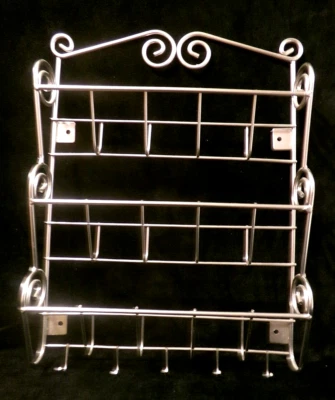 Organizador de correio/chaveiro de aço inoxidável escovado montado na parede rack de gancho - Imagem 1 de 4