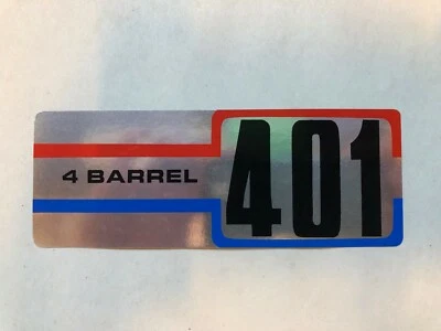  Decal-401 4bbl-AMC-Jeep-Commando-CJ5-Jeep-FSJ-Wagoneer-AMC Air Cleaner Decal - Image 1 of 4