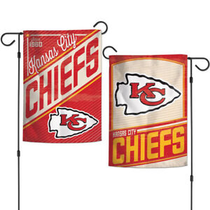 New NFL Kansas City Chiefs Classic Retro Logo 2 Sided 12.5 X 18" Garden Flag