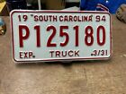 License Plate Tag Vintage South Carolina SC Truck P125180 1994 Rustic