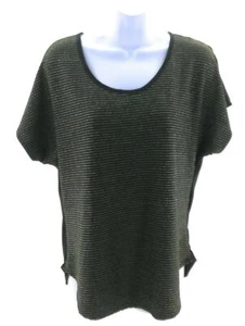 Lexington Avenue Damen schwarz und gold Metallic Streifen Top Freizeit Größe Large - Bild 1 von 9