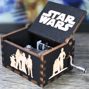Star Wars Music Box Manual Crank Wooden Gift Birthday Handmade Manual Crank Gift - Picture 1 of 9