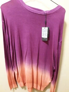 Bugatchi Xl Mens Sweater New Nwt 100% Merino Wool $225 Purple Orange - Picture 1 of 10