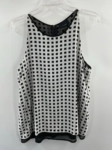 Lumiere Women’s medium checked blouse sleeveless black-and-white 087 - Picture 1 of 5