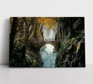 Nuova Stampa Quadro Gran Gran Burrone Il Signore degli Anelli LOTR Tela Corniciata Stampa Arte Da Murale - Foto 1 di 13