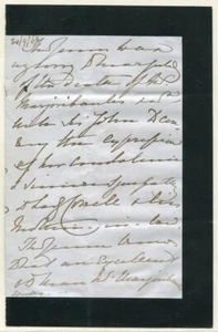 QUEEN VICTORIA 1868 SIR JOHN COWELL MOURNING NOTE - Picture 1 of 2