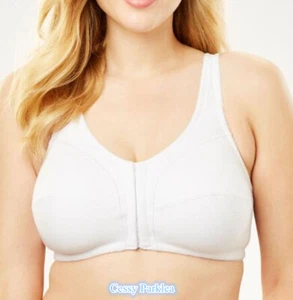 ST "Comfort Choice" Cotton Wire-Free Non-Padded Front-Hook Bras Plus Size - Picture 1 of 6