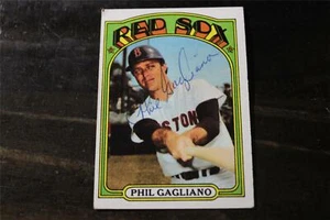 PHIL GAGLIANO DECEASED 1972 TOPPS BOSTON RED SOX AUTOG'D CARD - Picture 1 of 1