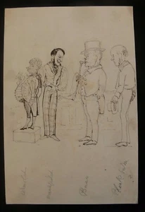 c.1840's 3 Caricature Ink Sketches of Barristers, Possibly by John Paget - Picture 1 of 6