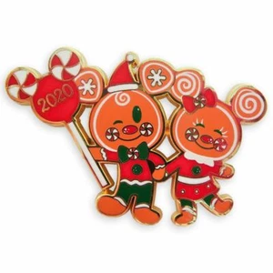MICKEY AND MINNIE MOUSE GINGERBREAD HOLIDAY 2020 PIN DISNEY STORE NEW - Picture 1 of 3