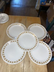 5 Corelle Butterfly Gold Salad Luncheon Plates 8 1/2" - Picture 1 of 3