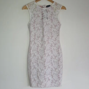 Womens Warehouse Cream Dress Lace Dress Bodycon Wedding Dress UK 10 EU 38 NEW - Picture 1 of 21