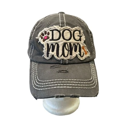 Gray KB Ethos Dog Mom Womens Ladies Patch logo Hat Cap Puppy K-9 Strap Back - Image 1 of 4