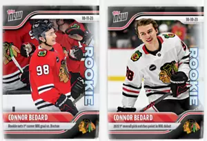 Connor Bedard RC 2023-24 NHL Topps Now #1 & #5 Stickers Lot Chicago Blackhawks - Picture 1 of 1