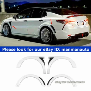 Glossy White Fender Flares Cover Body Kit For Toyota Camry SE XSE 2018-2022 19  - Picture 1 of 10