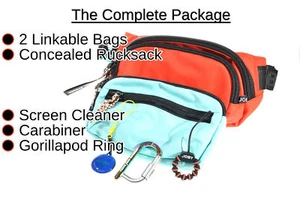 Bauchtasche Kombi integrierter 8l Rucksack Umhängetasche toller Stauraum + Zubehörset - Bild 1 von 12