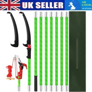 26Ft Tree Pruning Branch Trimmer Manual Extendable Pole Saw Garden Tools UK - Picture 1 of 11