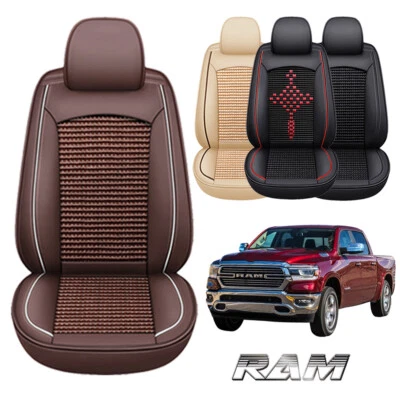 For Dodge Ram Cool Leather Ice Silk Car Seat Covers Front/Full Set Auto Cushions Foto 1 de 4