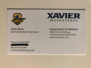 CHRIS MACK autograph XAVIER MUSKETEERS Louisville Cardinals business card - Picture 1 of 2