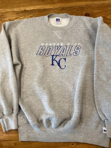 Vintage Kansas City Royals Russell Athletic Embroidered Sweater Size Large USA Cover