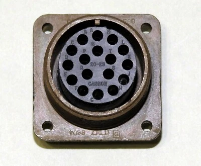 CA3102R20-29S Vintage ITT Cannon Mil Style Circular Bulkhead Connector 17 place - Image 1 of 4