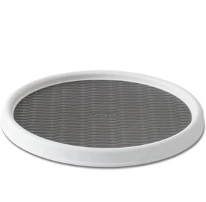 Copco Basics Non-Skid Pantry Cabinet Lazy Susan Turntable, 12-Inch, White/Gray - Picture 1 of 9