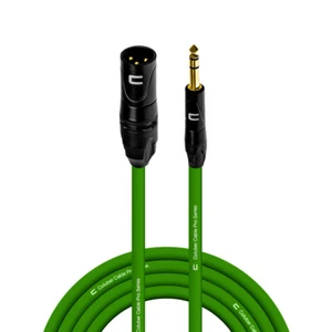 3 Pin XLR Male to 1/4" TRS Balanced Stereo Microphone Cable Custom Length Color - Picture 1 of 18