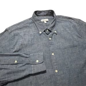 Peter Millar Tamworth Chambray Button Up Shirt Mens Large Blue Denim MINT $148 - Picture 1 of 10