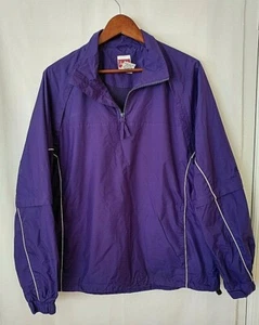 Rawlings Adult Quarter Zip Jacket Zip Off Sleeves Purple Size M #8637 - Picture 1 of 5