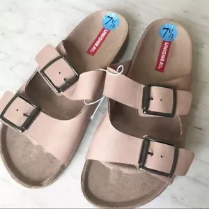 Union Bay Sandals Womens 7.5 Melissa Double Buckle Casual Slip On Slide Comfort - Picture 1 of 2
