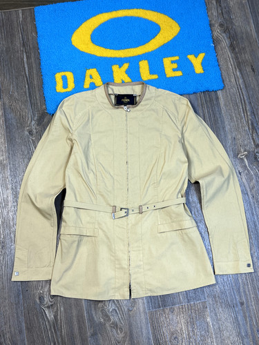 Blazer giacca leggera vintage donna Fendi viscosa nylon zip beige taglia L 46