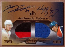 2003-04 SP Game Used Authentic Fabrics Gold GRETZKY / SPEZZA Auto Jersey /21