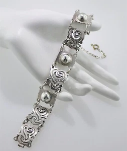 Pulsera modernista vintage de plata esterlina de México - Imagen 1 de 11